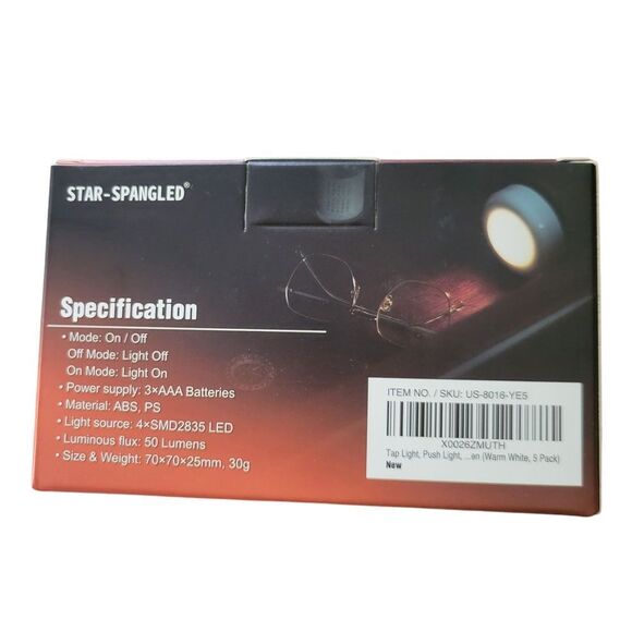 Star-Spangled LED Push Lights 5-Pack - Picture 3 of 3